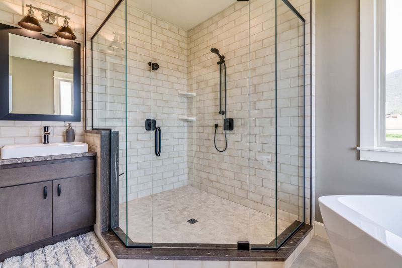 Contemporary Shower with Built-in Bench